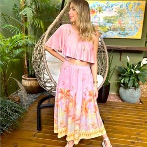 Set of skirt and Top that makes a DRESS from FARM RIO BRASIL. Sparkling fabric.